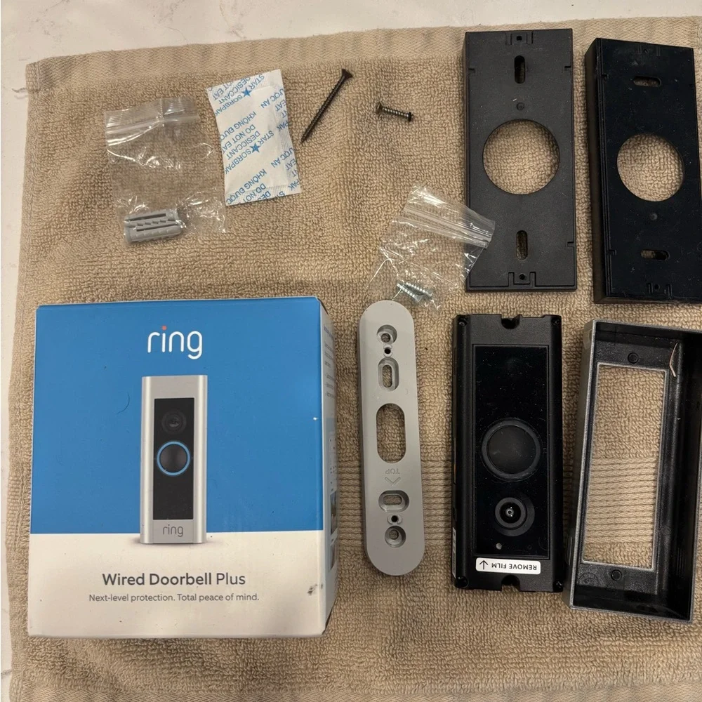 Ring Wired Doorbell Plus in Silver and Black